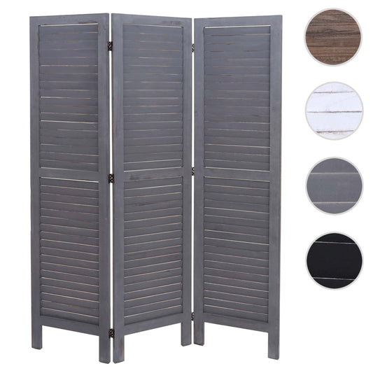 Cosmo Casa - Scheidingswand - Shabby look - Massief hout - Grijs - 170x120cm