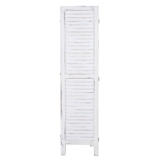 Cosmo Casa - Kamerscherm - Shabby look - Metaal & Textiel - Wit - 170×120 cm