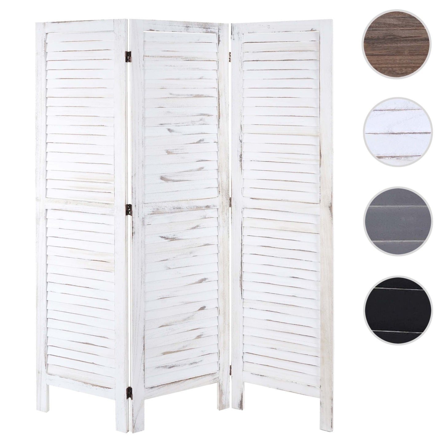 Cosmo Casa - Kamerscherm - Shabby look - Metaal & Textiel - Wit - 170×120 cm