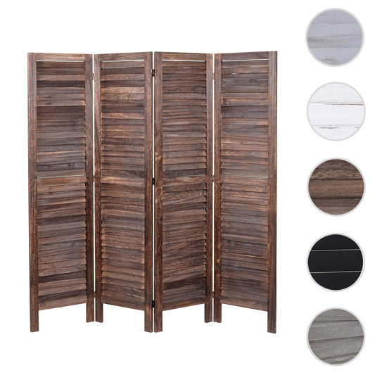 Cosmo Casa - Kamerscherm - Shabby look - Metaal & Textiel - Bruin - 170×162 cm