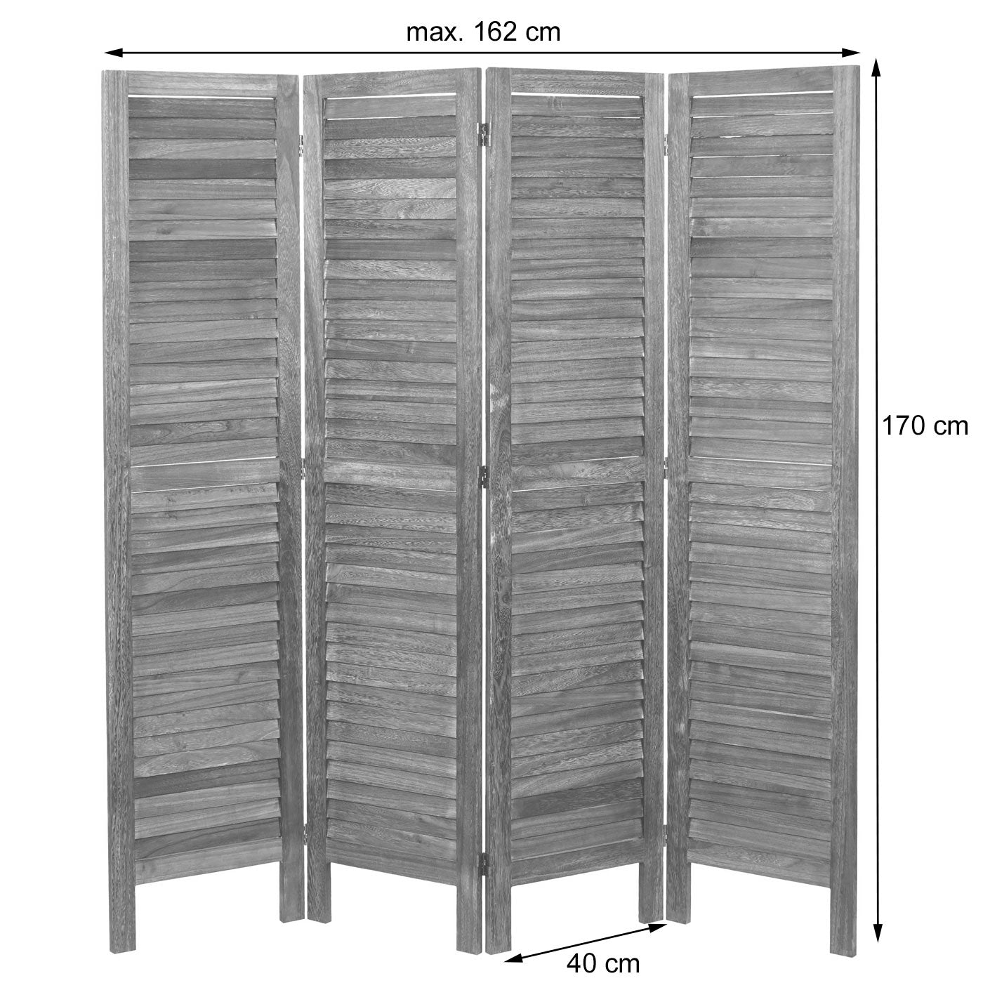 Cosmo Casa - Kamerscherm - Shabby look - Metaal & Textiel - Bruin - 170×162 cm