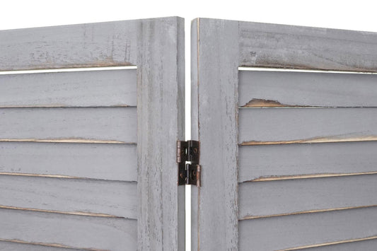 Cosmo Casa - Kamerscherm - Shabby look - Metaal & Textiel - Grijs - 170×162 cm