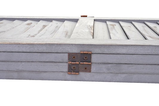 Cosmo Casa - Kamerscherm - Shabby look - Metaal & Textiel - Grijs - 170×162 cm