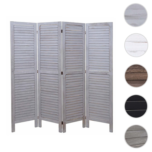 Cosmo Casa - Kamerscherm - Shabby look - Metaal & Textiel - Grijs - 170×162 cm