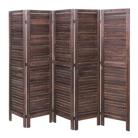 Cosmo Casa - Kamerscherm - Shabby look - Metaal & Textiel - Bruin - 170×200 cm