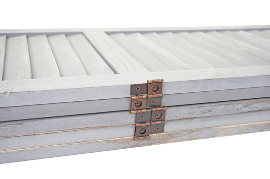 Cosmo Casa - Kamerscherm - Shabby look - Metaal & Textiel - Grijs - 170×200 cm