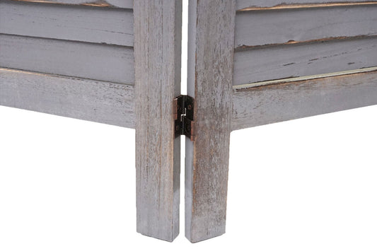 Cosmo Casa - Kamerscherm - Shabby look - Metaal & Textiel - Grijs - 170×200 cm