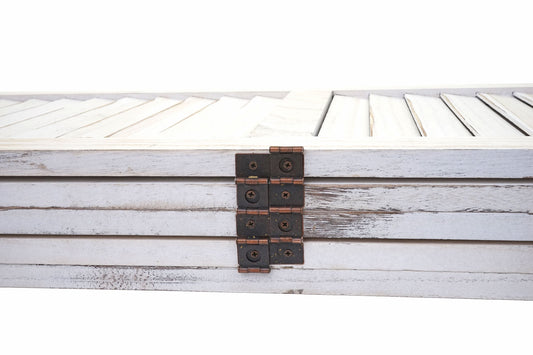 Cosmo Casa - Kamerscherm - Shabby look - Metaal & Textiel - Wit - 170×200 cm