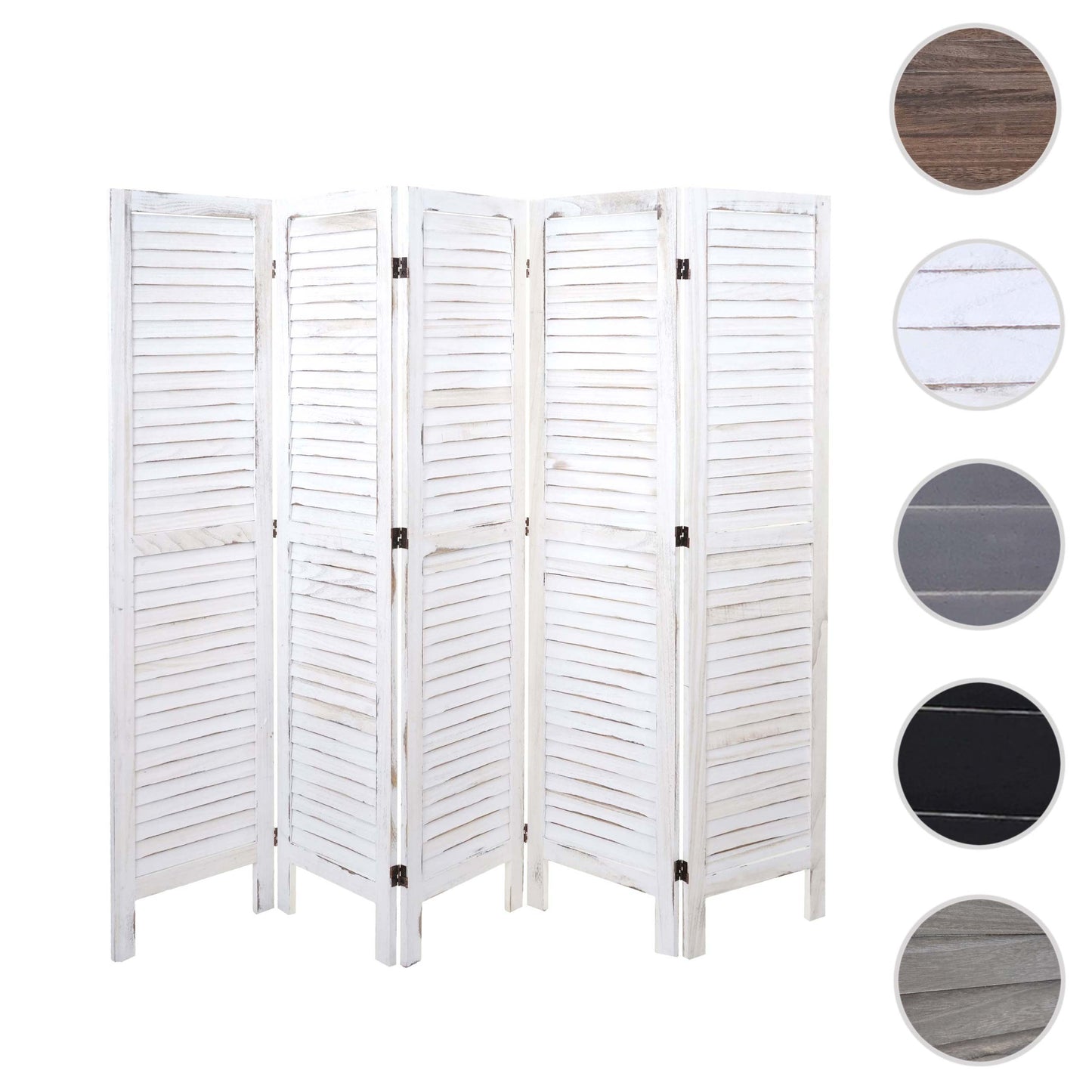 Cosmo Casa - Kamerscherm - Shabby look - Metaal & Textiel - Wit - 170×200 cm