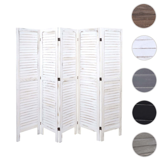 Cosmo Casa - Kamerscherm - Shabby look - Metaal & Textiel - Wit - 170×200 cm