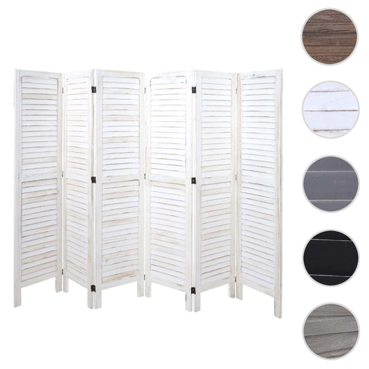 Cosmo Casa - Kamerscherm - Shabby look - Metaal & Textiel - Wit - 170×240 cm