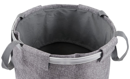 Cosmo Casa - Wasmand - Trekkoord - Textiel - Grijs - 55×39 cm - 65 l