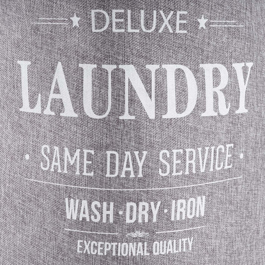 Cosmo Casa - Wasmand - Trekkoord - Textiel - Grijs - 55×39 cm - 65 l