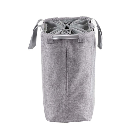 Cosmo Casa - Wasmand - Trekkoord - Textiel - Grijs - 54×52×32 cm - 89 l