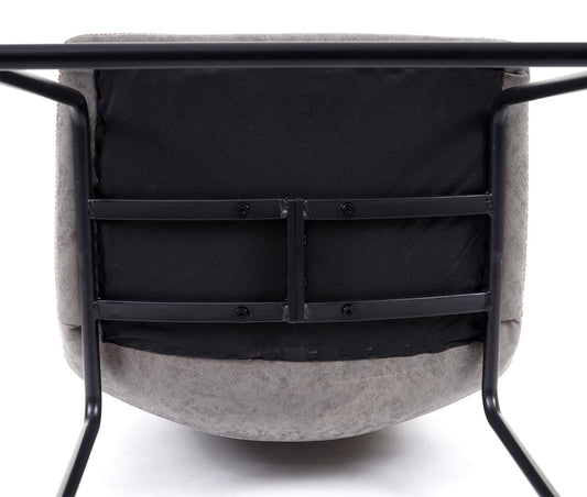 Cosmo Casa - Set van 2 Barkrukken - Vintage - Imitatiel leer - Grijs