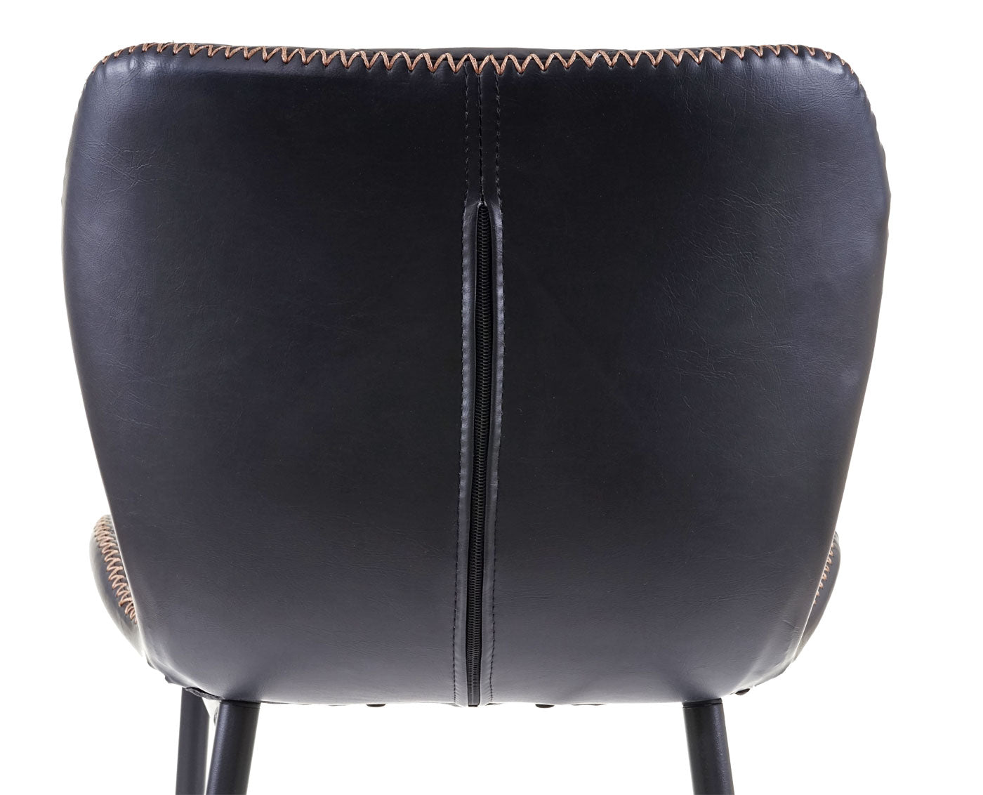 Cosmo Casa - Set van 2 Barkrukken - Vintage - Imitatiel leer - Zwart