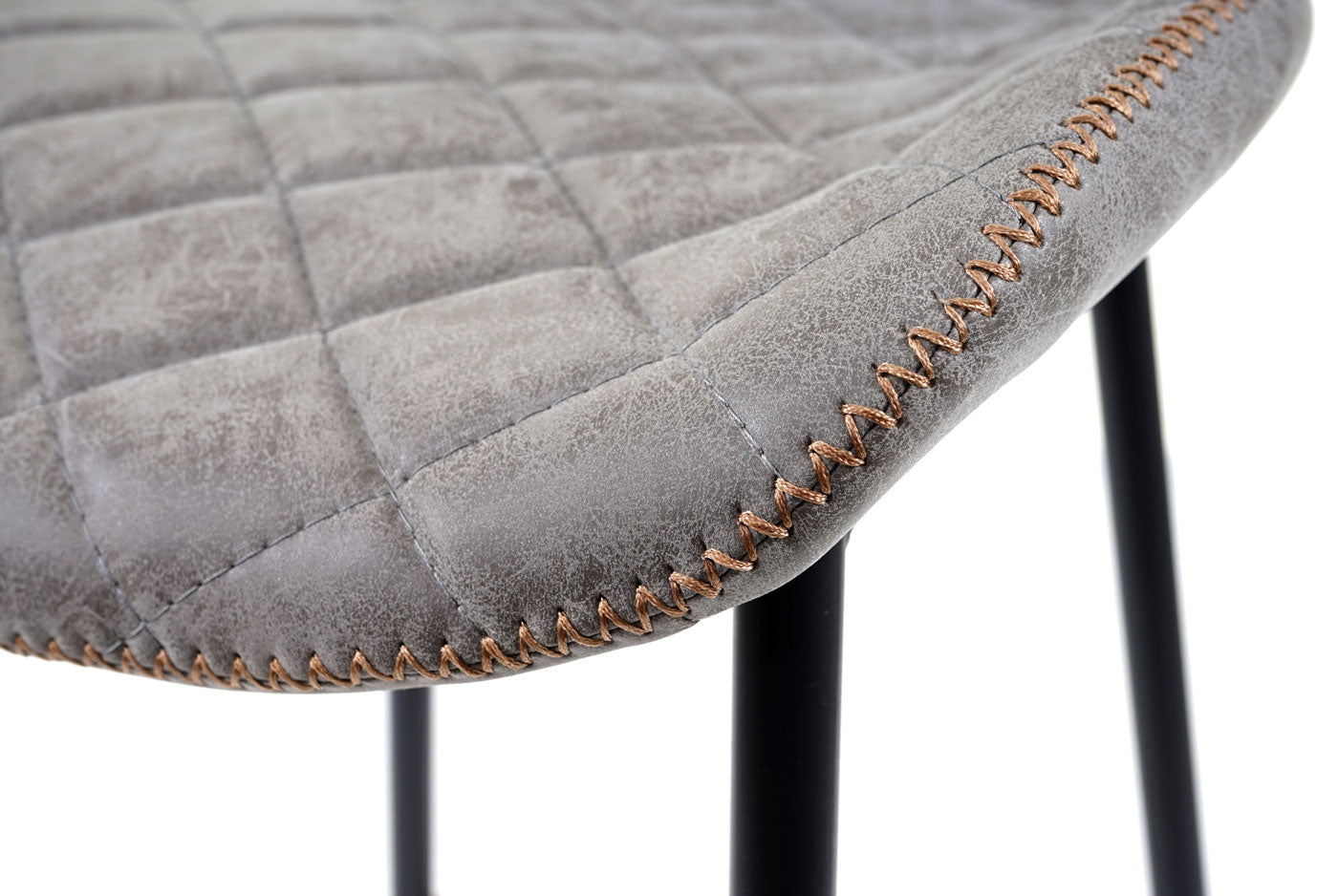 Cosmo Casa - Set van 2 Barkrukken - Vintage - Imitatiel leer - Grijs