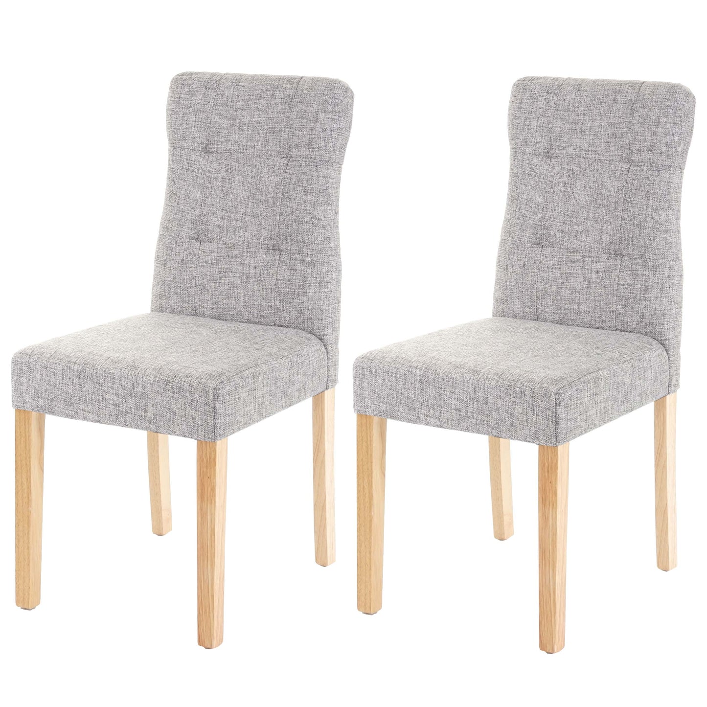 Cosmo Casa - Set van 2 Eetkamerstoelen - Gestoffeerd - Textiel - Grijs