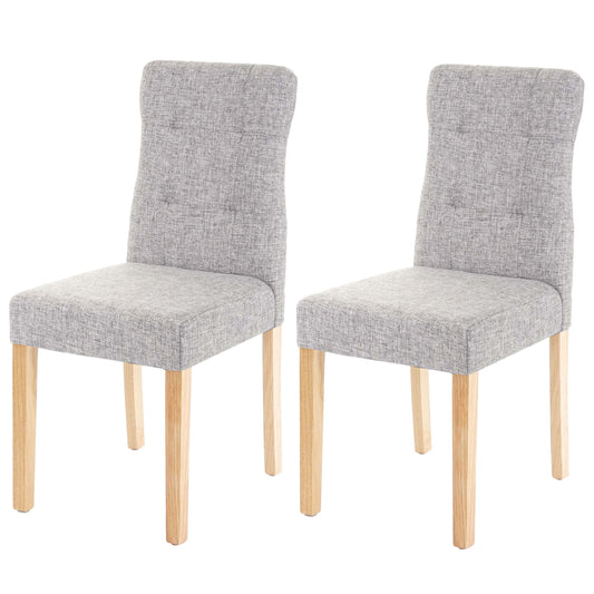 Cosmo Casa - Set van 2 Eetkamerstoelen - Gestoffeerd - Textiel - Grijs