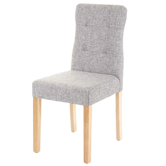 Cosmo Casa - Set van 2 Eetkamerstoelen - Gestoffeerd - Textiel - Grijs