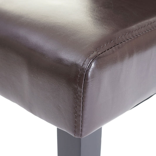 Cosmo Casa - Set van 2 Eetkamerstoelen - Gestoffeerd - Imitatiel leer - Bruin