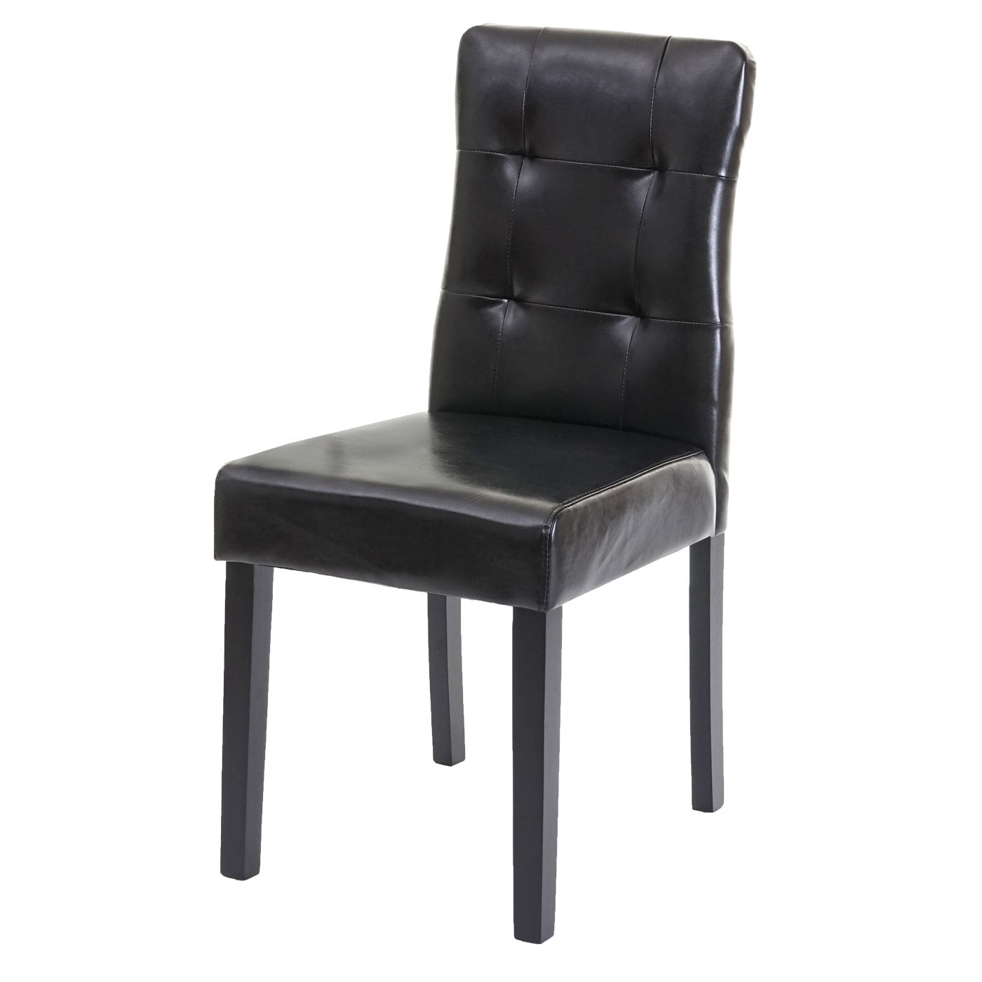 Cosmo Casa - Set van 4 Eetkamerstoelen - Gestoffeerd - Imitatiel leer - Zwart