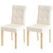 Cosmo Casa - Set van 2 Eetkamerstoelen - Gestoffeerd - Imitatiel leer - Crème