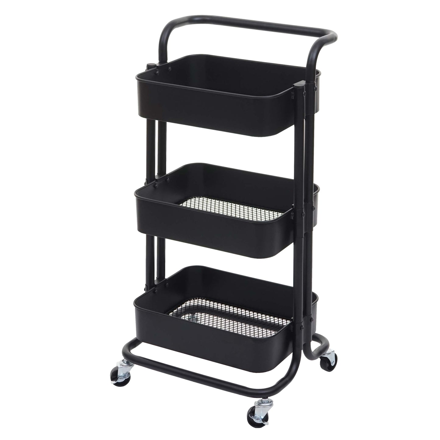 Cosmo Casa - Serveerwagen - Keukenwagen - Metaal - Zwart met Handgreep