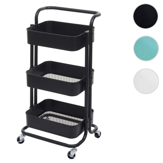 Cosmo Casa - Serveerwagen - Keukenwagen - Metaal - Zwart met Handgreep