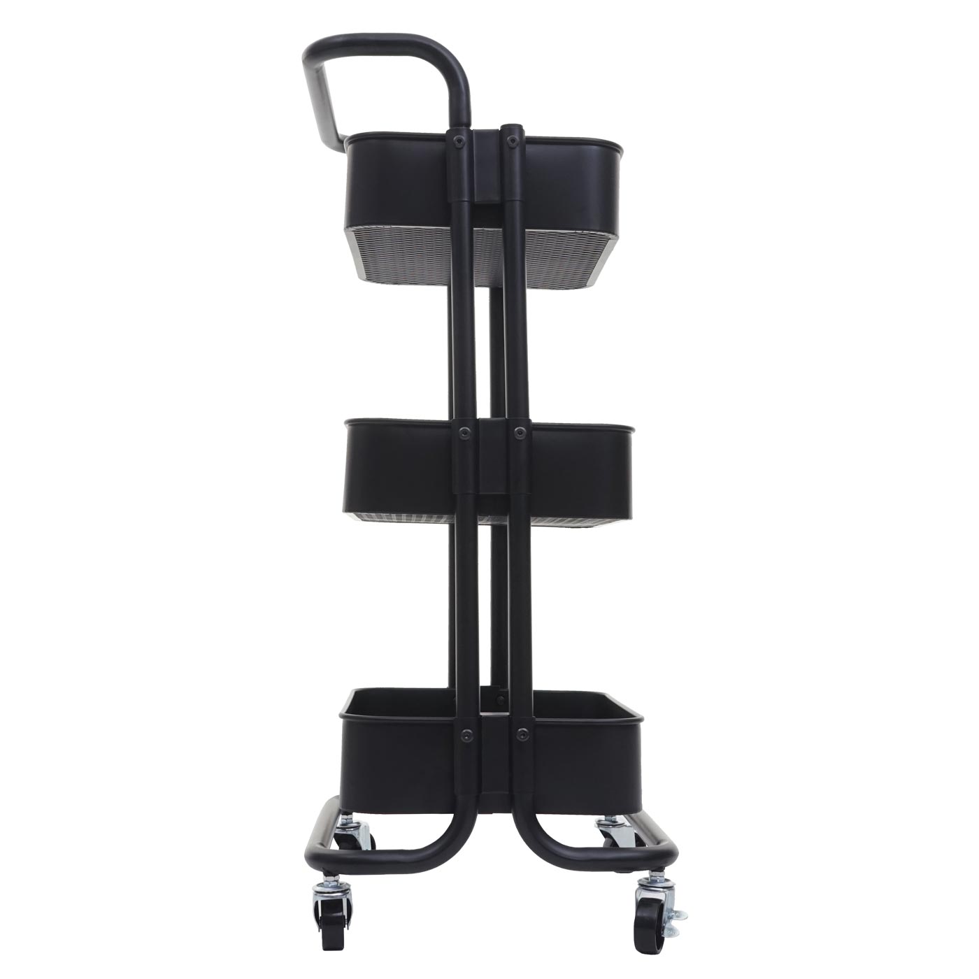 Cosmo Casa - Serveerwagen - Keukenwagen - Metaal - Zwart met Handgreep