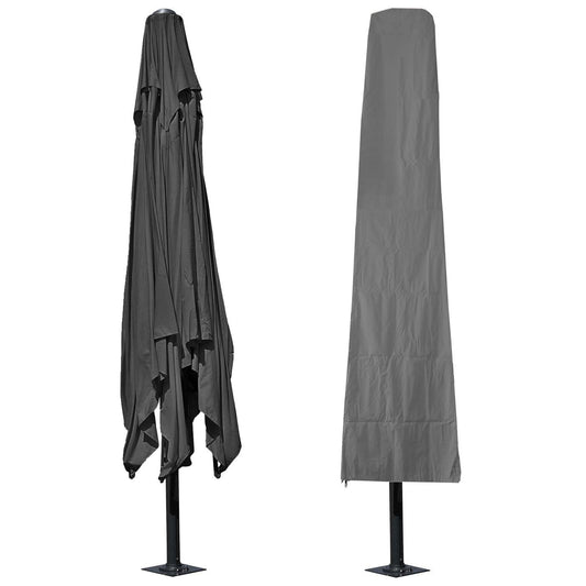 Cosmo Casa - Beschermhoes paraplu - Met rits - Textiel - Antraciet - 370 cm