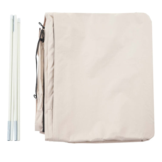 Cosmo Casa - Beschermhoes paraplu - Met rits - Textiel - Crème - 370 cm