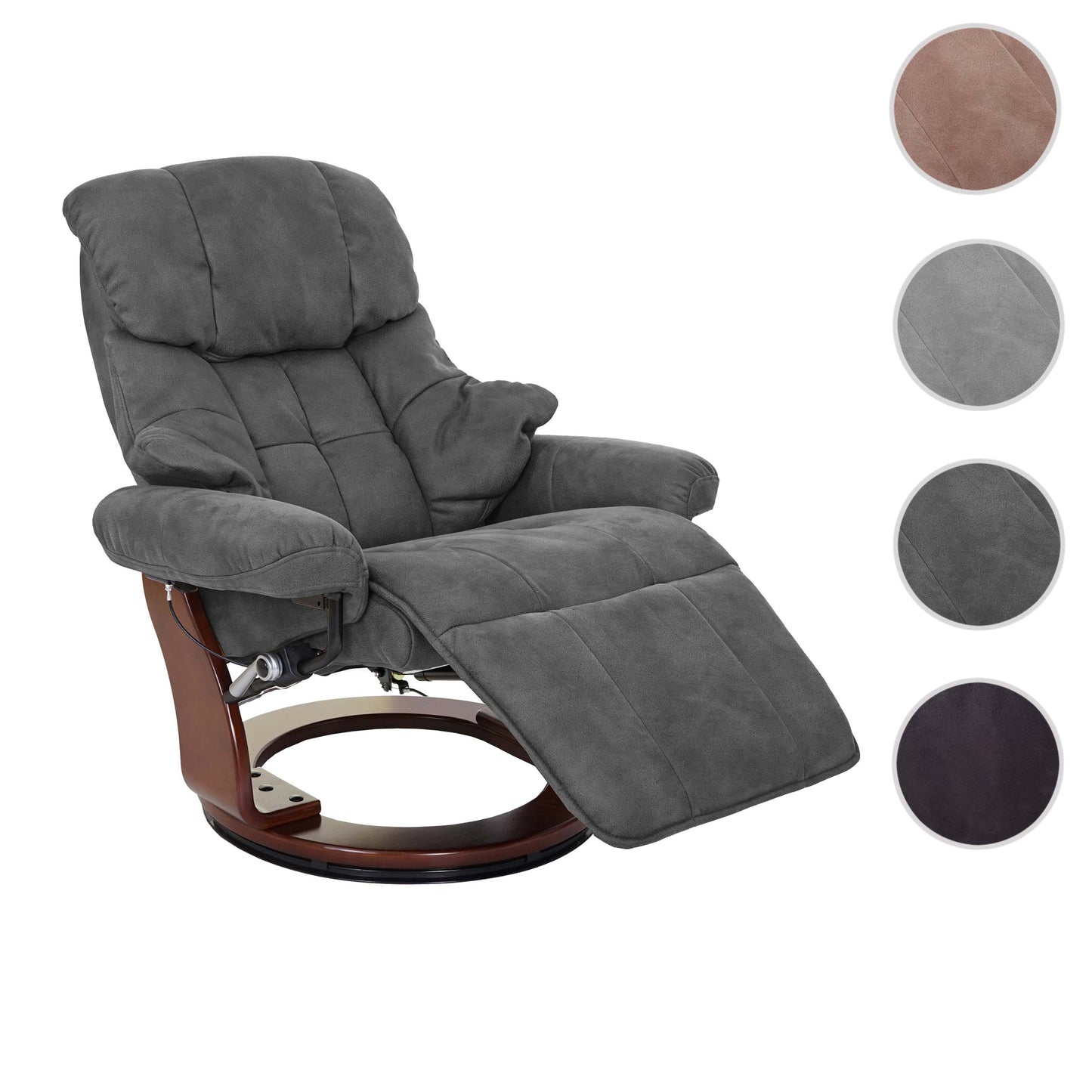 Cosmo Casa - Relaxstoel - TV - Textiel - Donkergrijs - 150 kg