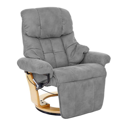 Cosmo Casa - Relaxfauteuil - TV - Textiel - Lichtgrijs & Naturel - 150 kg