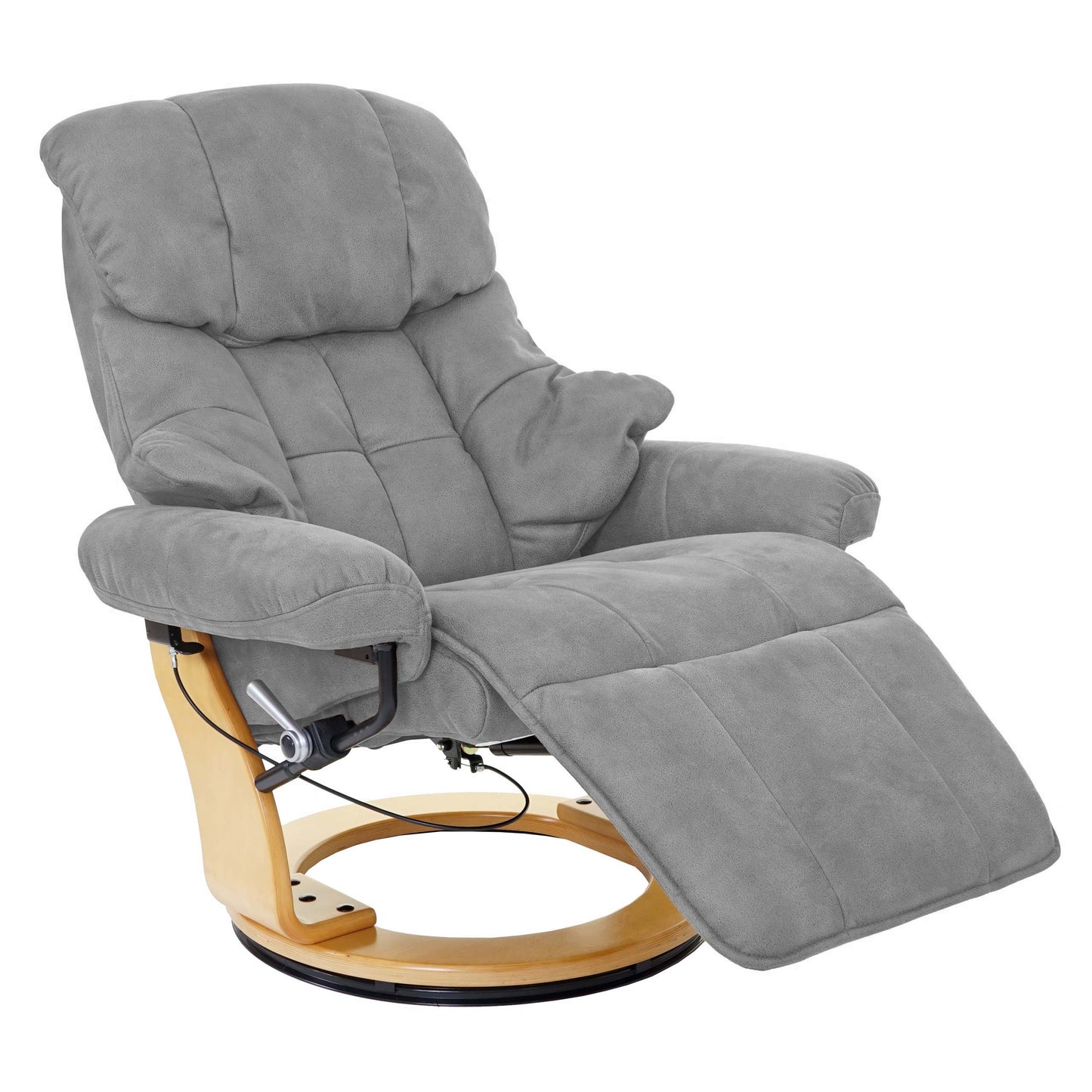 Cosmo Casa - Relaxfauteuil - TV - Textiel - Lichtgrijs & Naturel - 150 kg