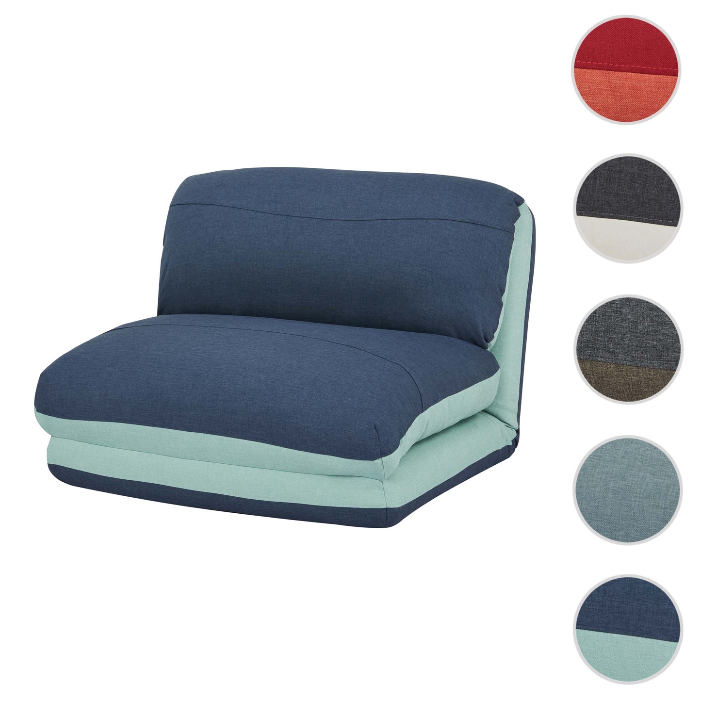 Cosmo Casa - Slaapbank - Functioneel - Textiel - Lichtblauw & Donkerblauw