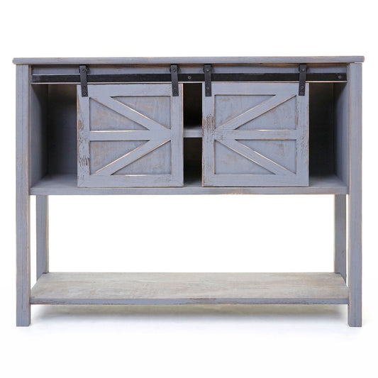 Cosmo Casa - Ladekast - Vintage - Hout - Donkergrijs - 81×102×34 cm