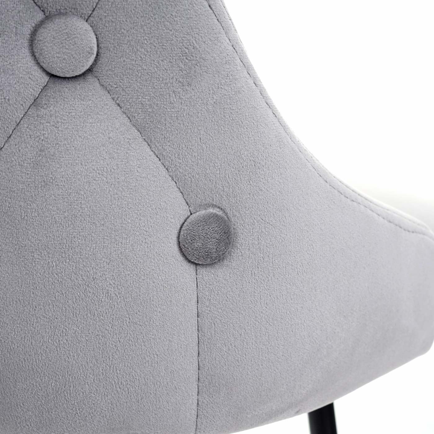 Cosmo Casa - Set van 2 Barkrukken - Retro - Fluweel & Metaal - Grijs