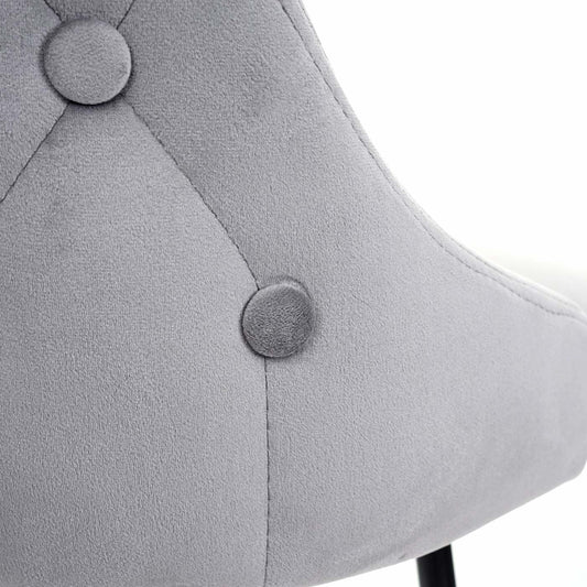 Cosmo Casa - Set van 2 Barkrukken - Retro - Fluweel & Metaal - Grijs
