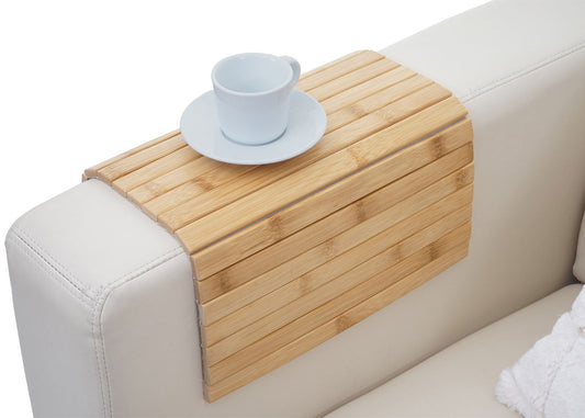 Cosmo Casa - Set van 2 Armleuningbladen - Flexibel - Bamboe - Natuurlijk bruin - 45×30 cm