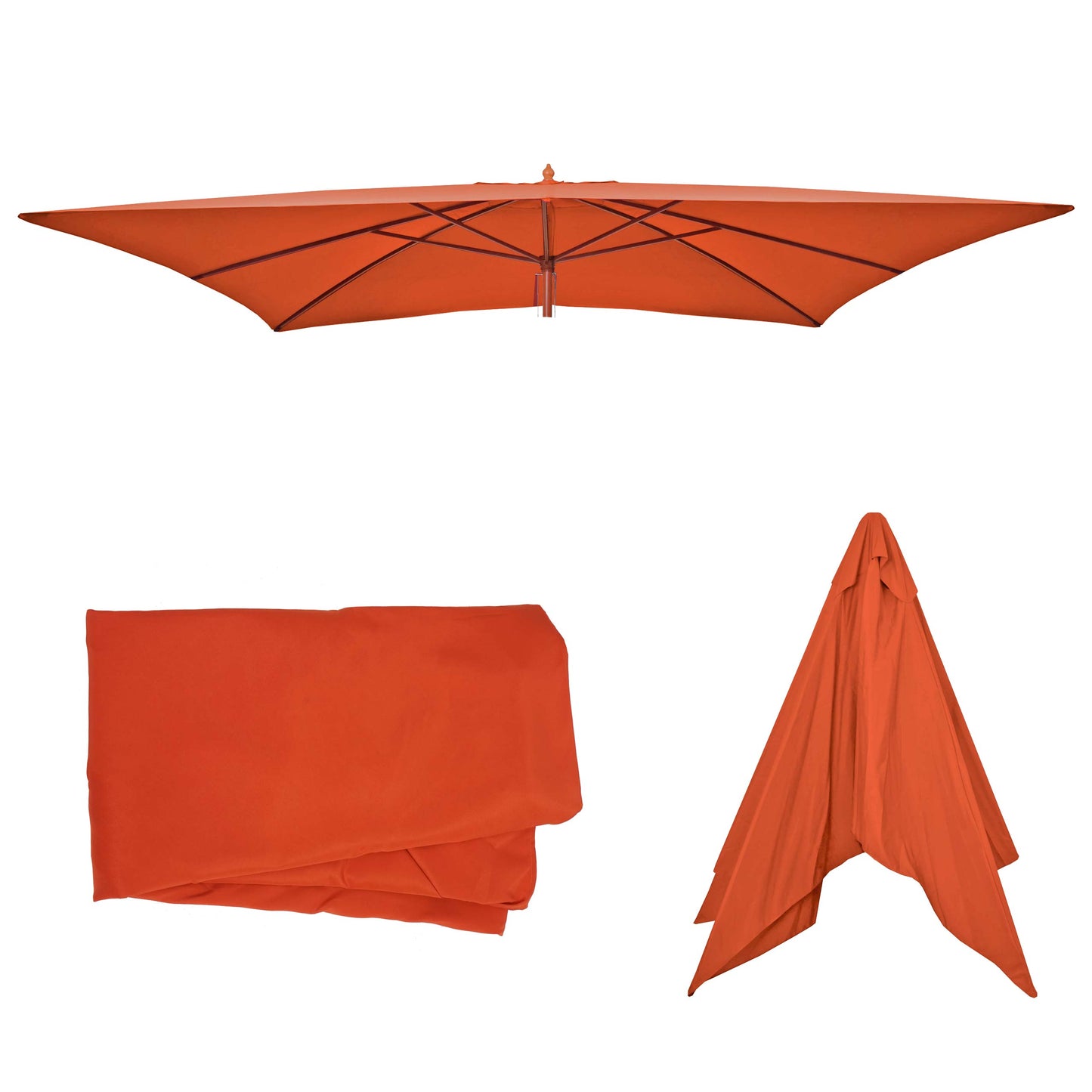 Cosmo Casa - Parasolhoes - Vervangend - Polyester - Terracotta - 3×4 m