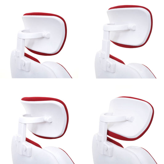 Cosmo Casa - Bureaustoel - Directie - Textiel & Kunstleer - Rood & Wit