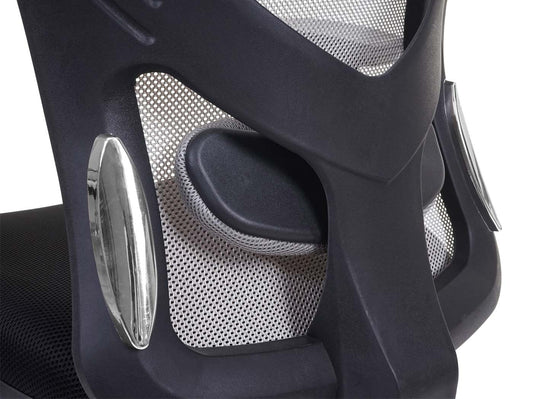 Cosmo Casa - Bureaustoel - Draaibaar - Textiel - Zwart & Grijs - 150 kg