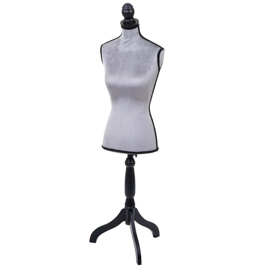 Cosmo Casa - Kleermakerspop - Dames torso - Fluweel - Fluweelgrijs