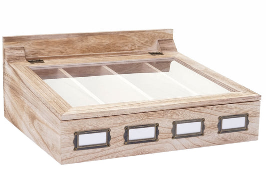 Cosmo Casa - Opbergdoos - Sieradendoos - Paulownia - Natuurlijk bruin - 17×37×33 cm