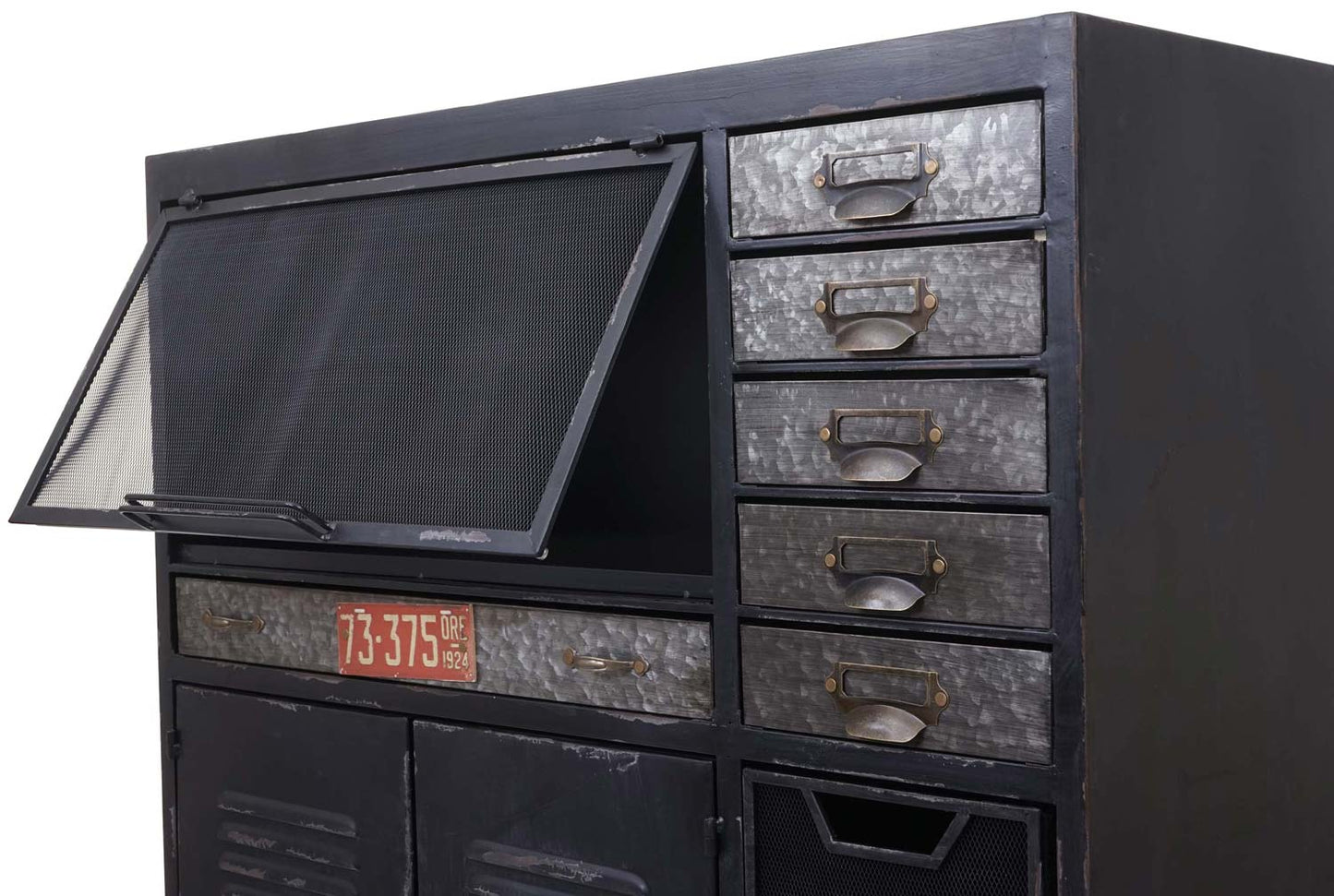 Cosmo Casa - Apothekerskast - Industrieel - Hout - 115×89×35 cm