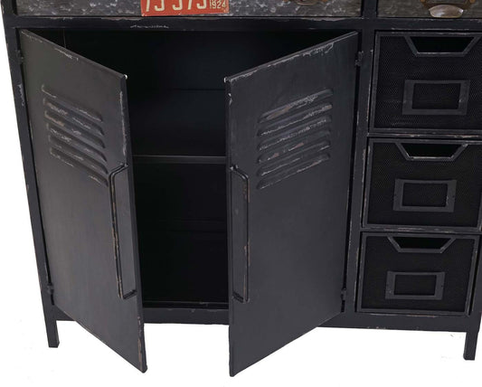 Cosmo Casa - Apothekerskast - Industrieel - Hout - 115×89×35 cm