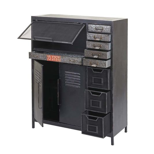 Cosmo Casa - Apothekerskast - Industrieel - Hout - 115×89×35 cm