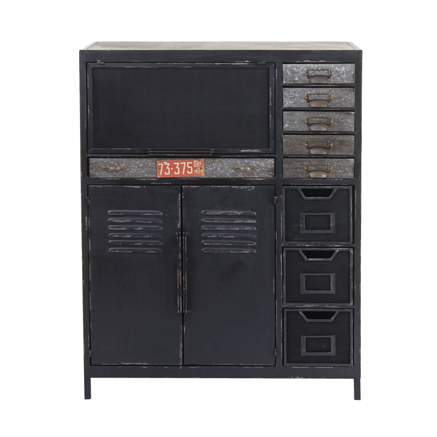 Cosmo Casa - Apothekerskast - Industrieel - Hout - 115×89×35 cm