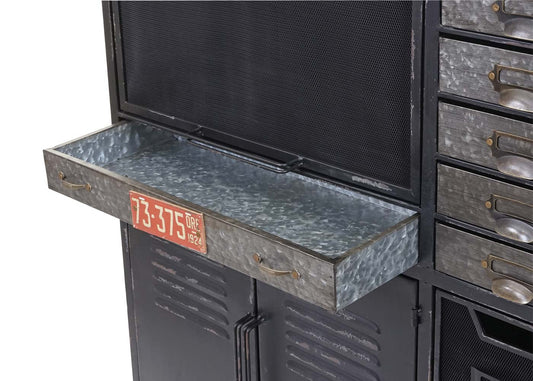 Cosmo Casa - Apothekerskast - Industrieel - Hout - 115×89×35 cm